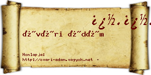 Óvári Ádám névjegykártya
